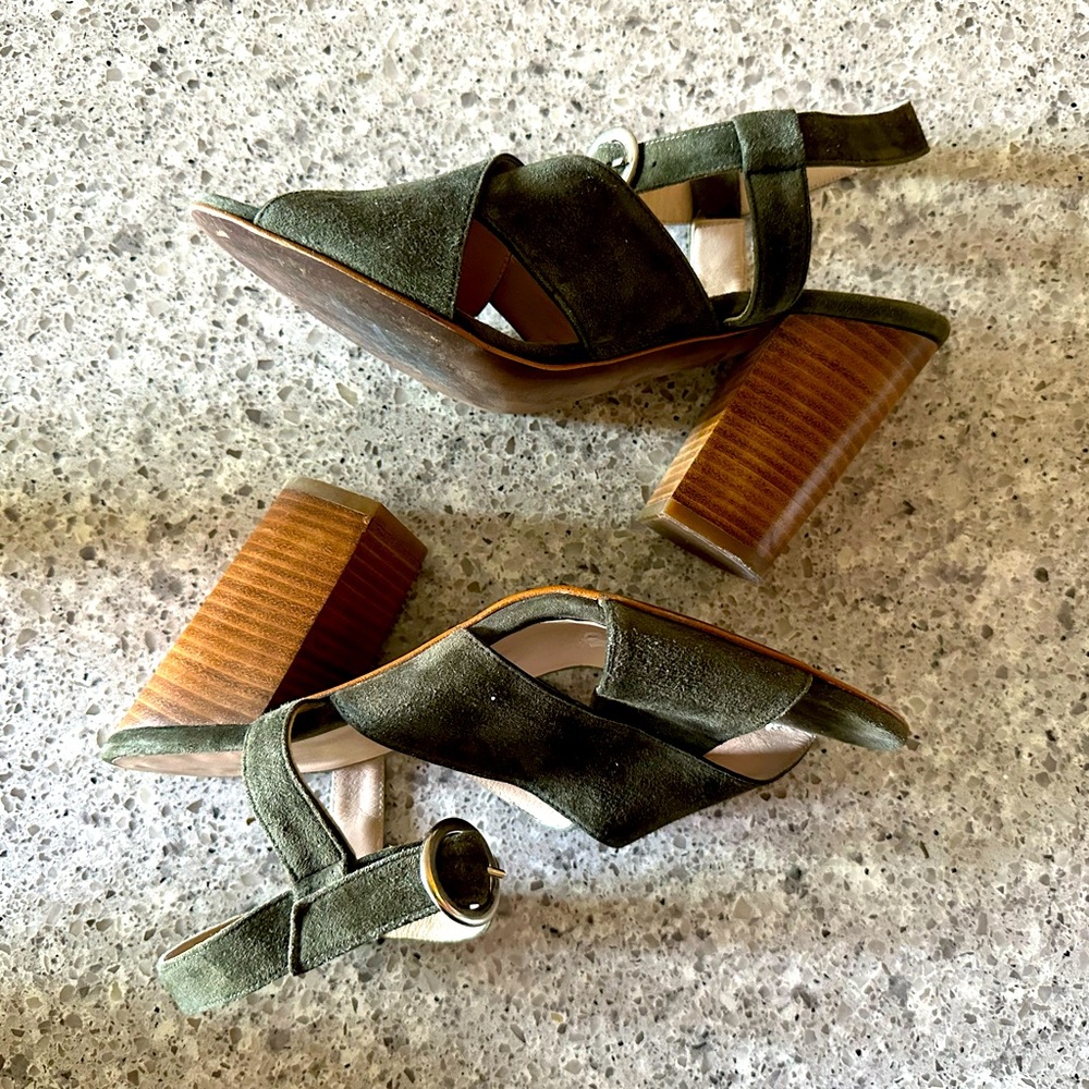 Sapena Spain Olive Green Cross Over Heels